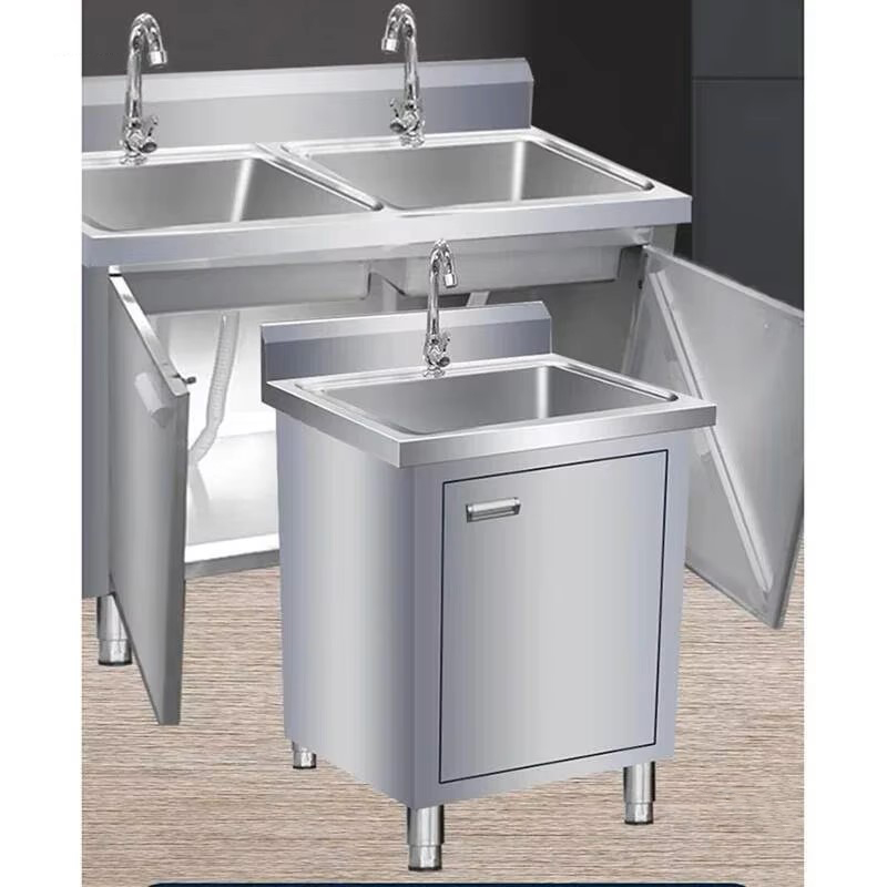 Commercial Kitchen Double Sink - Коммерческие металлические кухонные мойки для хранения