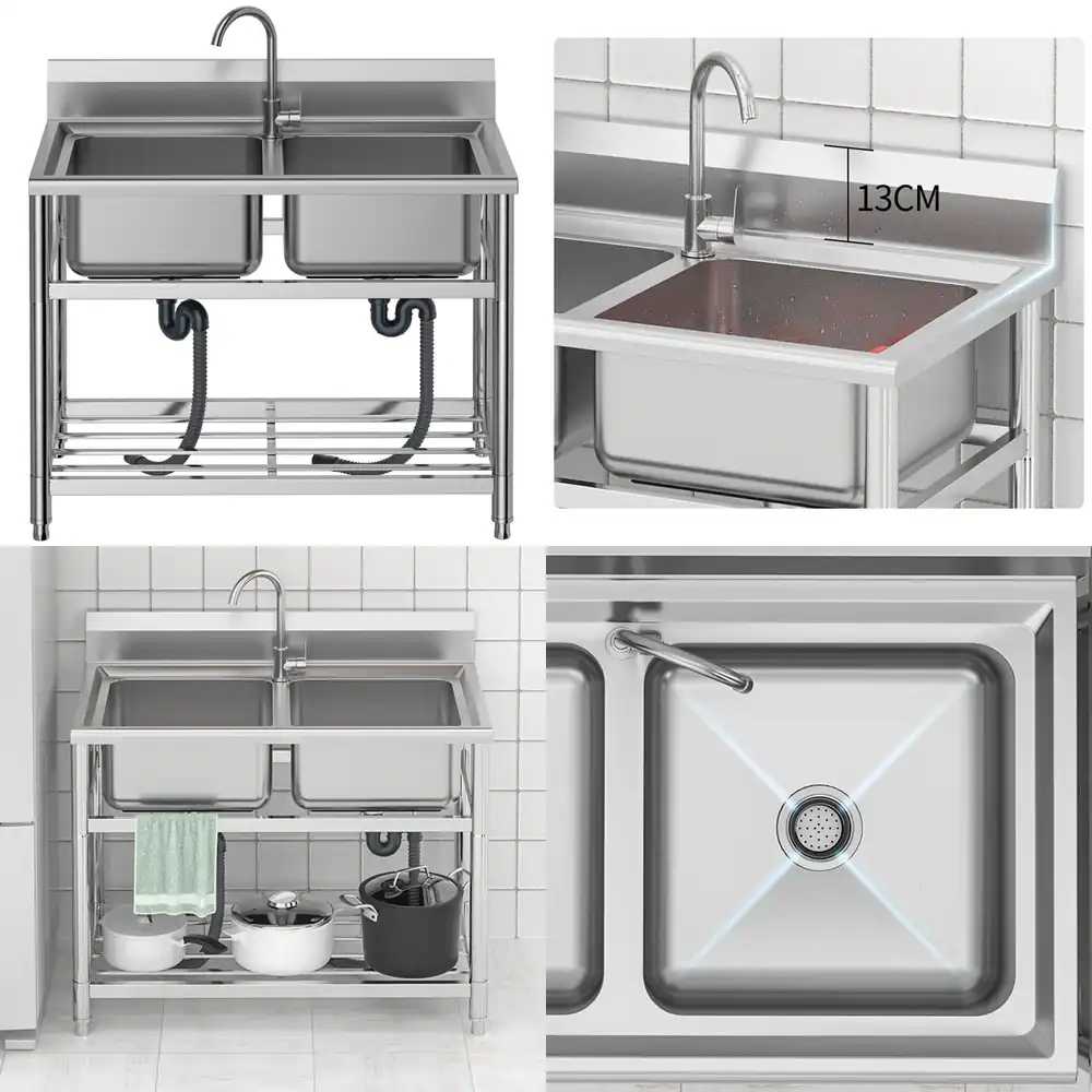 Commercial Kitchen Double Sink - Коммерческая мойка для ресторана из нержавеющей
