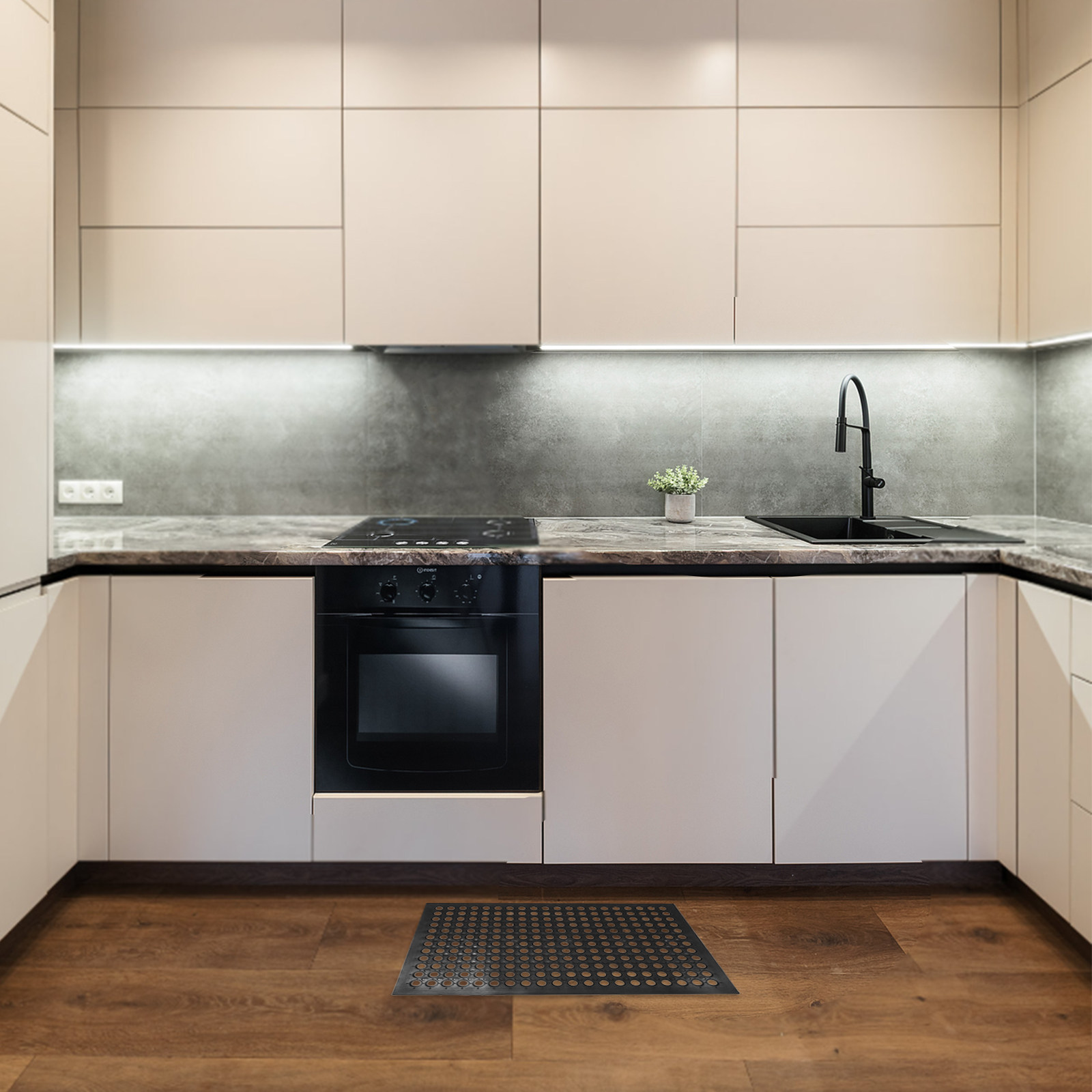 Commercial Kitchen Non Slip Flooring - Резиновый нескользящий кухонный коврик, водонепроницаемый, прочный,