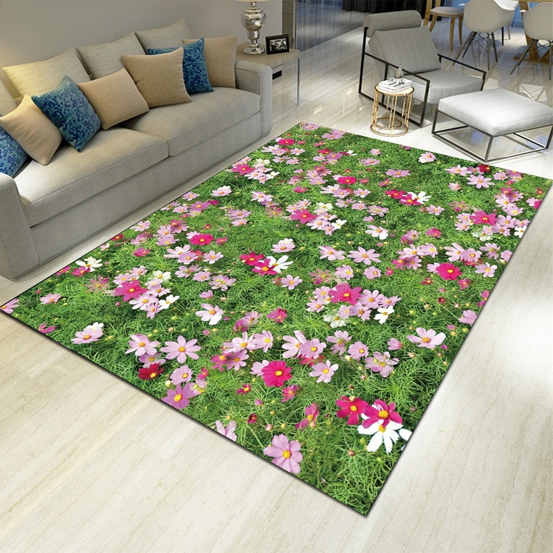 Commercial Kitchen Non Slip Flooring - Ковер с цветочным принтом для дома,