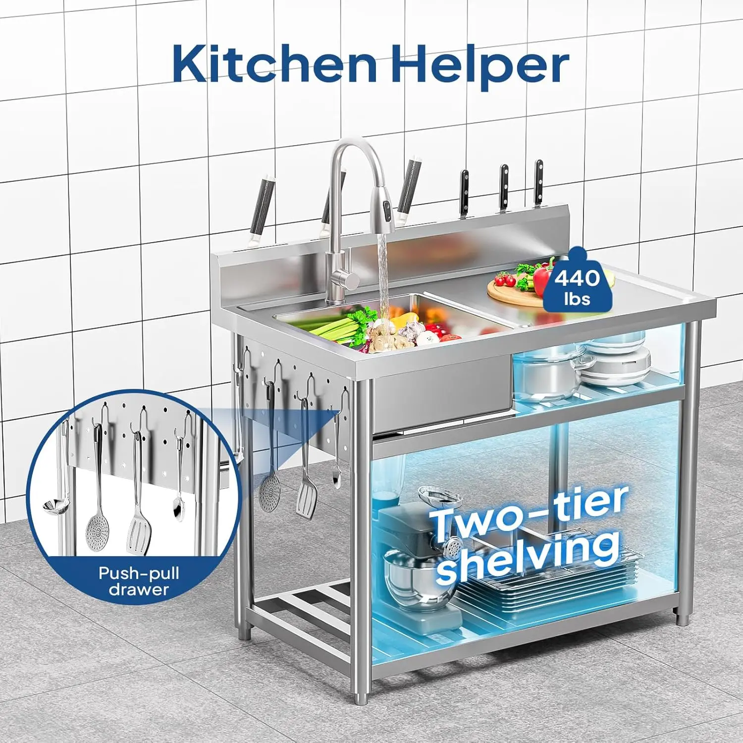 Мойка из нержавеющей стали, от – обзор и цена Commercial Kitchen Double Sink