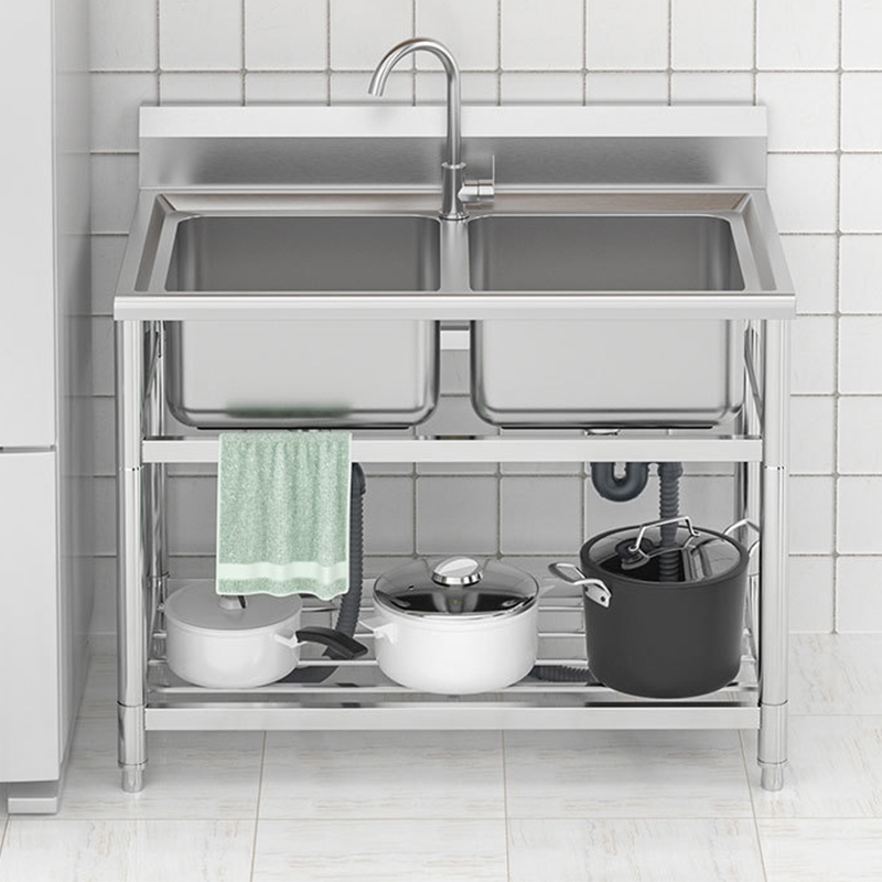 Коммерческая мойка для рестора – обзор и цена Commercial Kitchen Double Sink